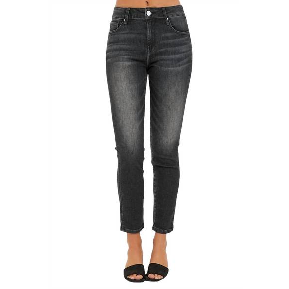 Reese RISEN High Rise-Wide-Cross Over Side Slit Jeans